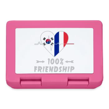 100 % amitié entre la Corée du Sud et la France - Boîte à goûter - rose - Devant