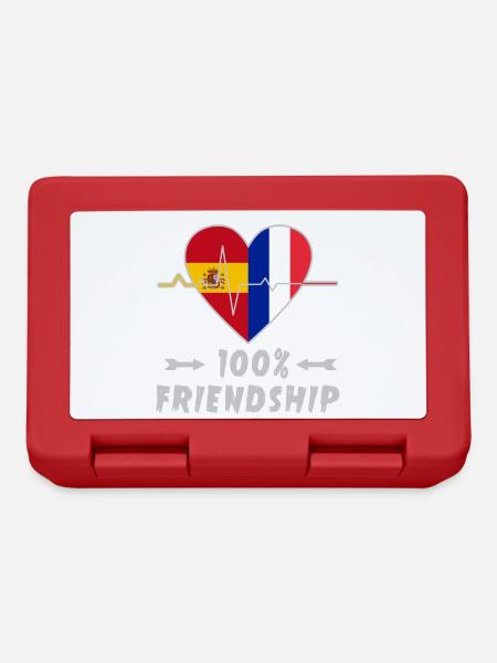 Spanien und Frankreich 100% Freundschaft - Brotdose - Rot
