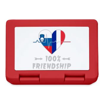 Slowenien und Frankreich 100% Freundschaft - Brotdose - Rot - Vorne