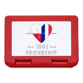 Polen und Frankreich 100% Freundschaft - Brotdose - Rot - Vorne