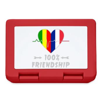Mali und Frankreich 100% Freundschaft - Brotdose - Rot - Vorne