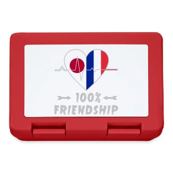 Japan und Frankreich 100% Freundschaft - Brotdose - Rot - Vorne