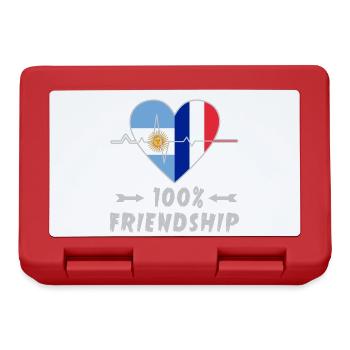 Argentinien und Frankreich 100% Freundschaft - Brotdose - Rot - Vorne
