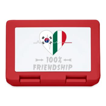 Südkorea und Italien 100% Freundschaft - Brotdose - Rot - Vorne