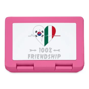 100 % amitié entre la Corée du Sud et l'Italie - Boîte à goûter - rose - Devant