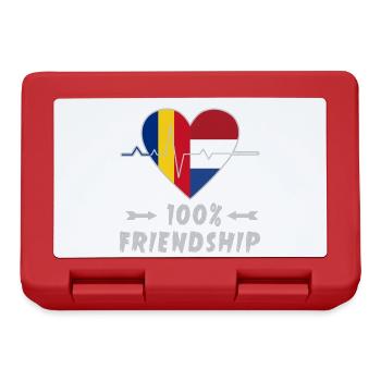 Rumänien und Niederlande 100% Freundschaft - Brotdose - Rot - Vorne