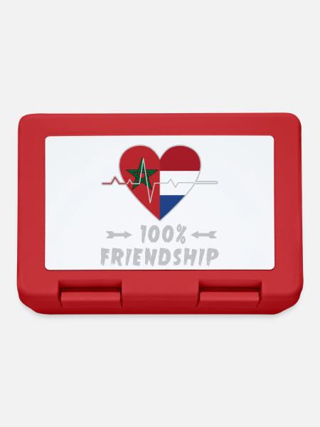 Morocco and Netherlands 100% friendship - Lunchbox - red