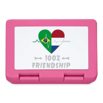 Brasilien und Niederlande 100% Freundschaft - Brotdose - Pink - Vorne