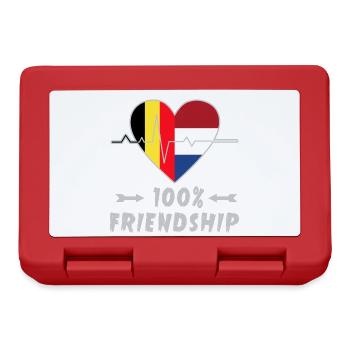 Belgien und Niederlande 100% Freundschaft - Brotdose - Rot - Vorne