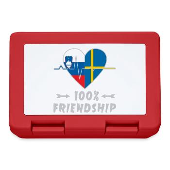 Slowenien und Schweden 100% Freundschaft - Brotdose - Rot - Vorne