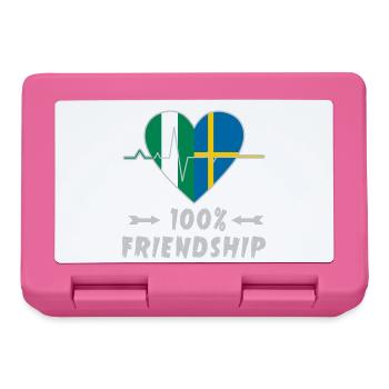 Nigeria und Schweden 100% Freundschaft - Brotdose - Pink - Vorne