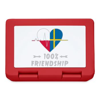 Polen und Schweden 100% Freundschaft - Brotdose - Rot - Vorne