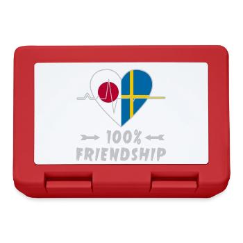 Japan und Schweden 100% Freundschaft - Brotdose - Rot - Vorne