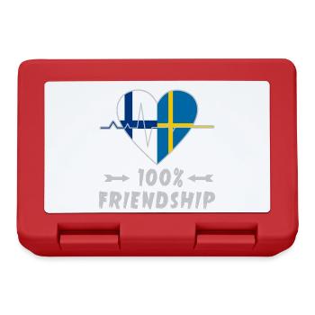 Finnland und Schweden 100% Freundschaft - Brotdose - Rot - Vorne
