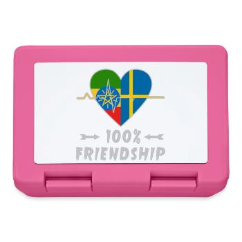 Äthiopien und Schweden 100% Freundschaft - Brotdose - Pink - Vorne