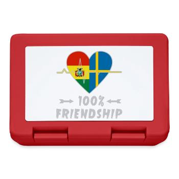 Bolivien und Schweden 100% Freundschaft - Brotdose - Rot - Vorne