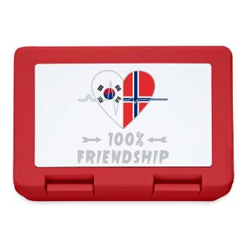 Südkorea und Norwegen 100% Freundschaft - Brotdose - Rot - Vorne
