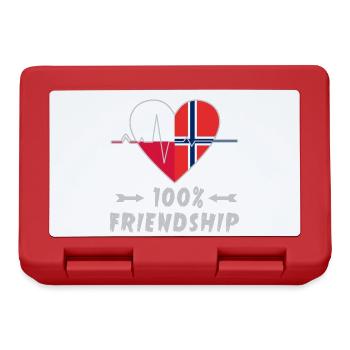Polen und Norwegen 100% Freundschaft - Brotdose - Rot - Vorne