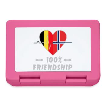 Belgien und Norwegen 100% Freundschaft - Brotdose - Pink - Vorne