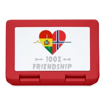Bolivien und Norwegen 100% Freundschaft - Brotdose - Rot - Vorne