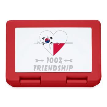 Südkorea und Polen 100% Freundschaft - Brotdose - Rot - Vorne