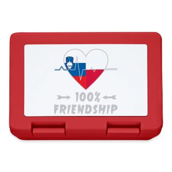 Slowenien und Polen 100% Freundschaft - Brotdose - Rot - Vorne