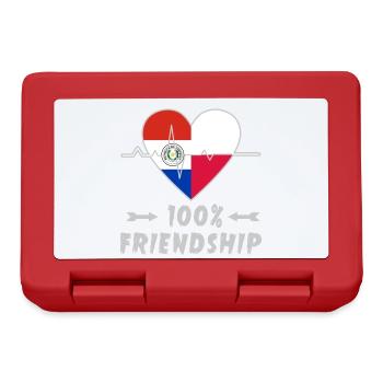 Paraguay und Polen 100% Freundschaft - Brotdose - Rot - Vorne