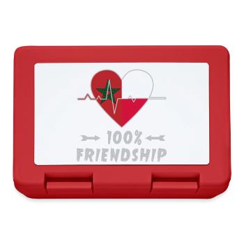 Marokko und Polen 100% Freundschaft - Brotdose - Rot - Vorne