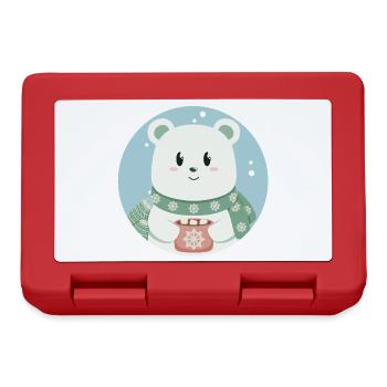 Cute polar bear in Christmas spirit - Lunchbox - red - Front