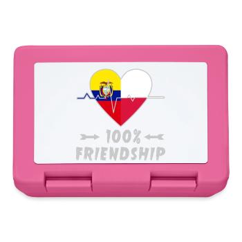Ecuador und Polen 100% Freundschaft - Brotdose - Pink - Vorne
