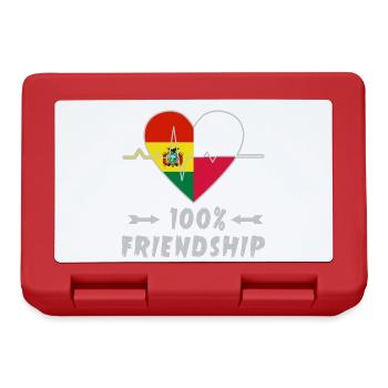 Bolivien und Polen 100% Freundschaft - Brotdose - Rot - Vorne