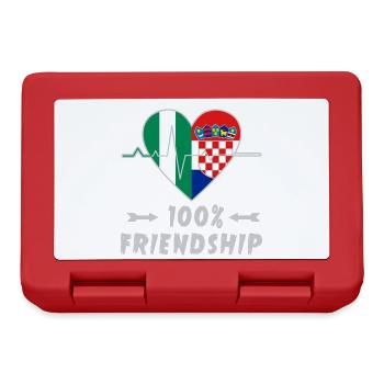 Nigeria und Kroatien 100% Freundschaft - Brotdose - Rot - Vorne
