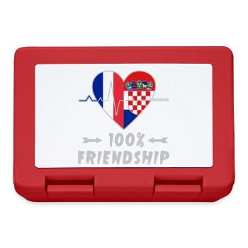 Frankreich und Kroatien 100% Freundschaft - Brotdose - Rot - Vorne