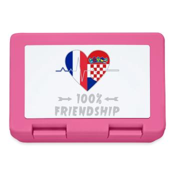 Frankreich und Kroatien 100% Freundschaft - Brotdose - Pink - Vorne