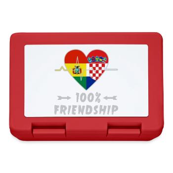 Bolivien und Kroatien 100% Freundschaft - Brotdose - Rot - Vorne