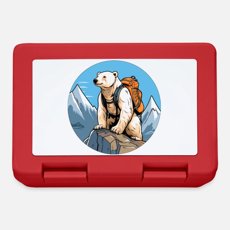 Polar Bear Mountaineer / Hiking Polar Bear - Lunchbox - red