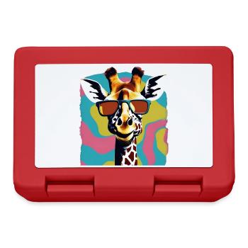 Cool Retro Giraffe Portrait with Sunglasses - Lunchbox - red - Front