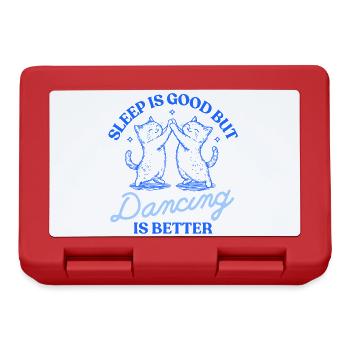 Sleep Is Good But Dancing Is Better – Cat Motif - Lunchbox - red - Front