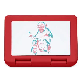 Monkey on the Scooter – Retro Street Style - Lunchbox - red - Front