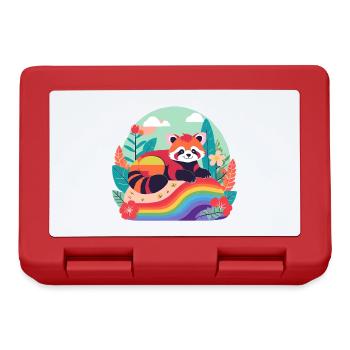 Rainbow Panda at Rest - Lunchbox - red - Front