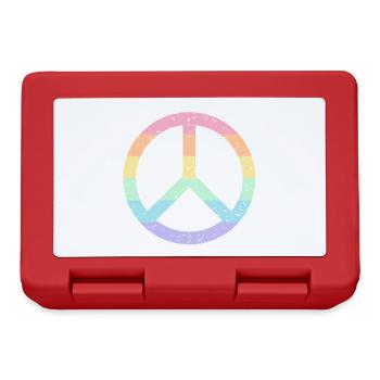 Rainbow Peace Symbol Pastel Pride LGBTQ+ Grunge - Lunchbox - red - Front