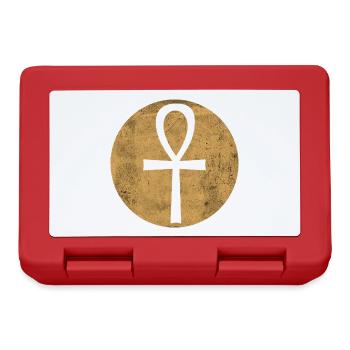 Croix égyptienne Ankh dans cercle doré - Boîte à goûter - rouge - Devant