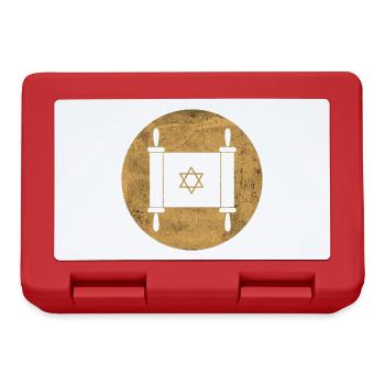 Rouleau de la Torah dans un cercle doré - Boîte à goûter - rouge - Devant