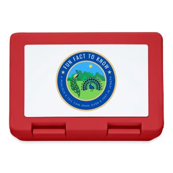 Peacock Fact  - Lunchbox - red - Front