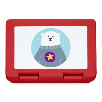 Polar Bear Star Polar North Pole Nursery skandi - Lunchbox - red - Front