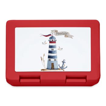 Lighthouse with sea creatures and banner - Lunchbox - red - Front