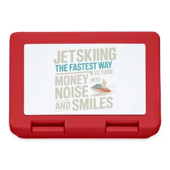Jetskiing Money Into Noise And Smiles Quote  - Lunchbox - red - Front