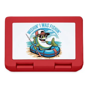 Poisson-grenouille sur carton avec chapeau et lunettes de soleil - Boîte à goûter - rouge - Devant