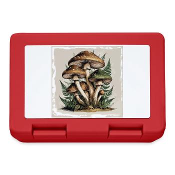 Mushroom family in the forest with ferns - Lunchbox - red - Front
