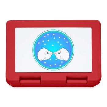 Hedgehog Couple Winter Snow - Lunchbox - red - Front